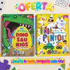 DÚO Libros de Actividades Infantiles: Dinosaurios + Unir Puntos (5+ Años)